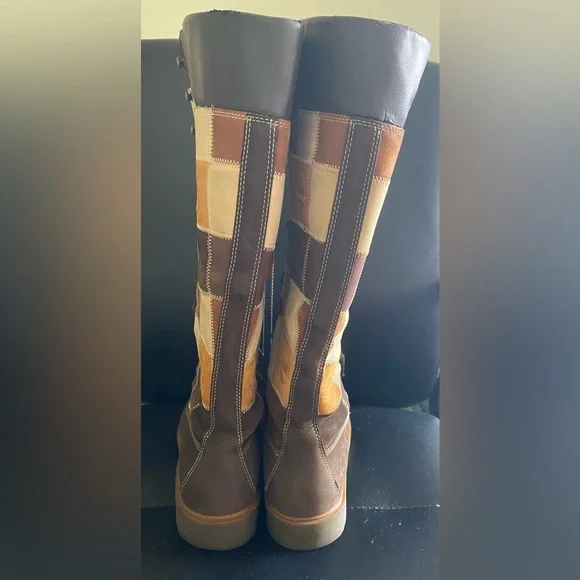 Timberland Patchwork Knee-High Leather Boots Size 11 - Picture 11 of 16